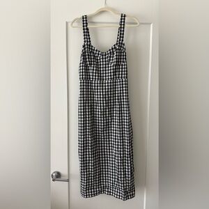 RIHOAS Sweetheart Neck Gingham Midi Dress